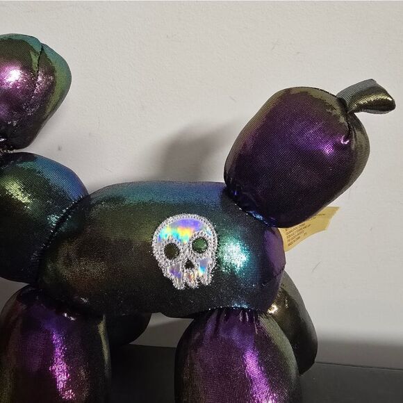 Iridescent Halloween Balloon Dog Plush Stuffed Animal 8” Long Cute - Picture 5 of 8